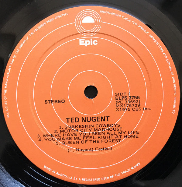 Ted Nugent : Ted Nugent (LP, Album)