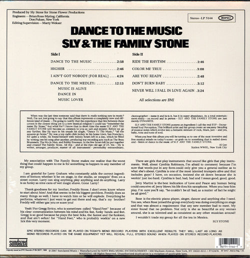 Sly & The Family Stone : Dance To The Music (LP, Album, RE)