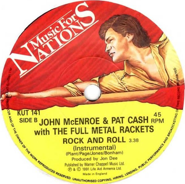 John McEnroe & Pat Cash (2) With The Full Metal Rackets : Rock And Roll (7", Single)