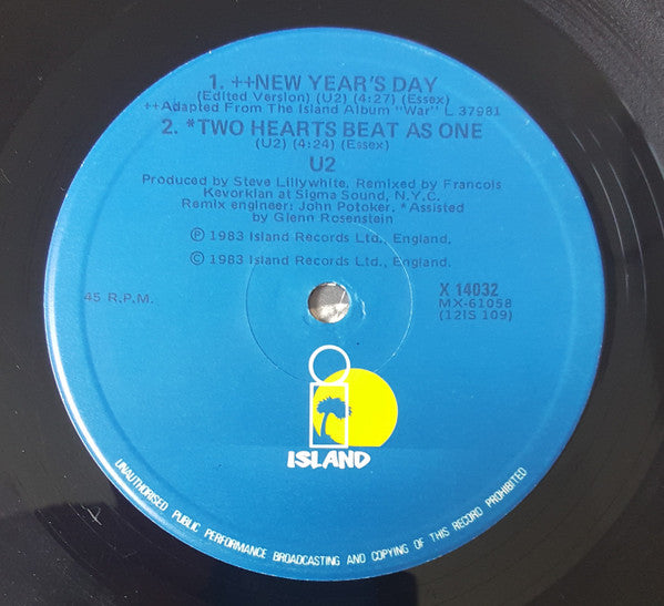 U2 : Two Hearts Beat As One (Club Version) (12", Ltd, Num)