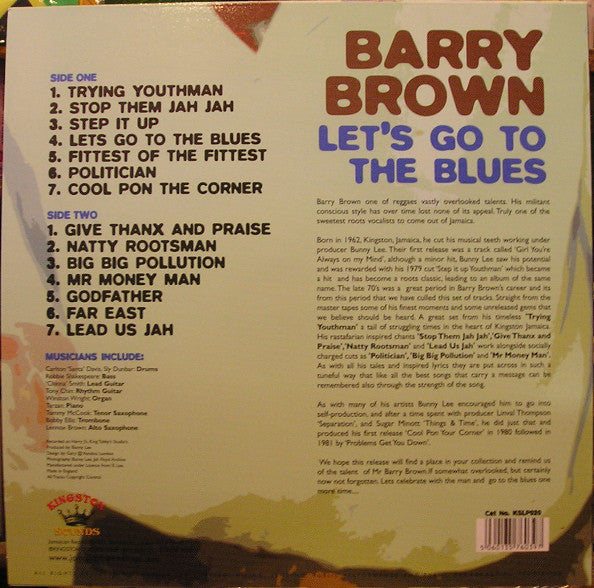 Barry Brown : Let's Go To The Blues (LP, Comp)