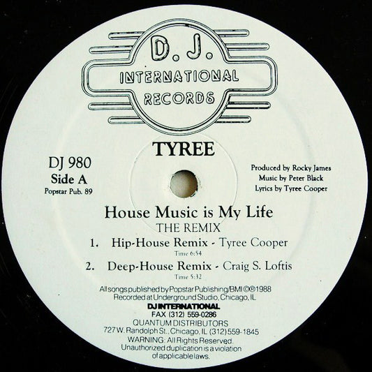 Tyree Cooper : House Music Is My Life (The Remix) (12")