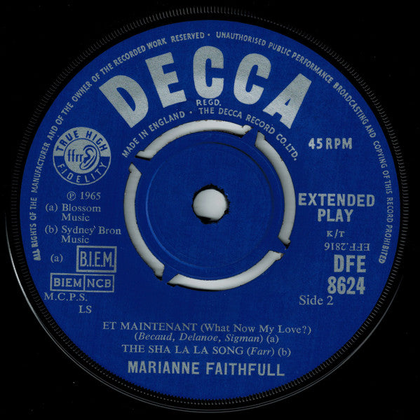 Marianne Faithfull : Go Away From My World (7", EP)