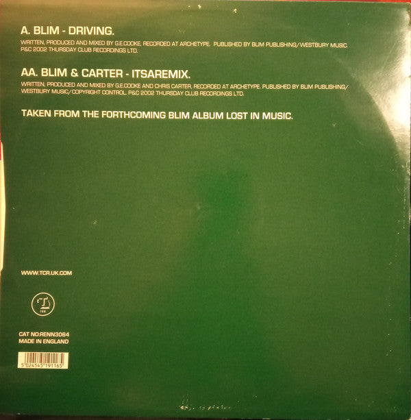 B.L.I.M. & Chris Carter : Lost 1 (12", Smplr)