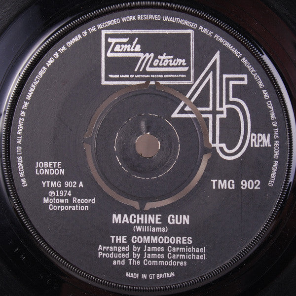 The Commodores* : Machine Gun (7", Single)