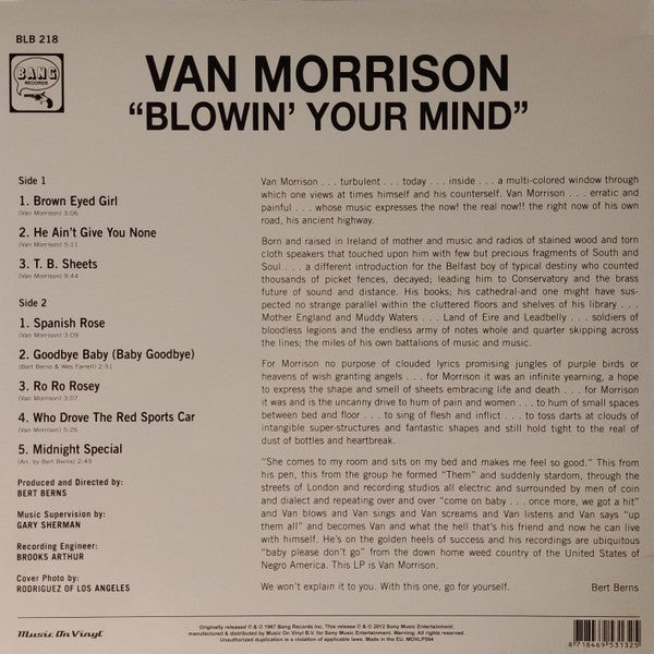 Van Morrison : Blowin' Your Mind! (LP, Album, RE)