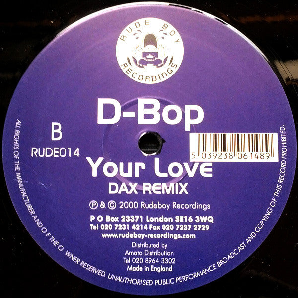 D-Bop : Your Love (12")