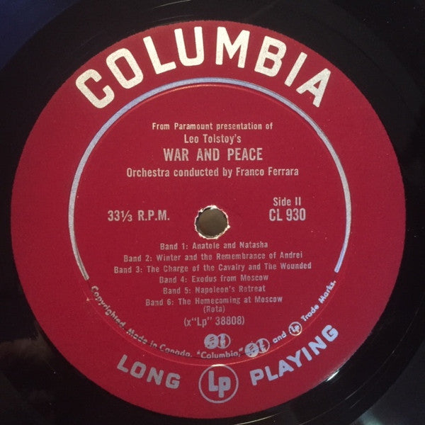 Nino Rota, Franco Ferrara : War And Peace (LP)