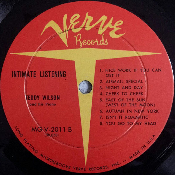 Teddy Wilson : Intimate Listening (LP, Album)