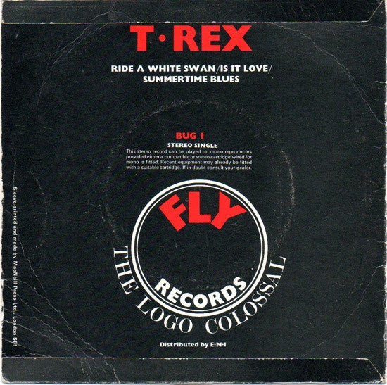 T. Rex : Ride A White Swan / Is It Love / Summertime Blues (7", Single, Lil)
