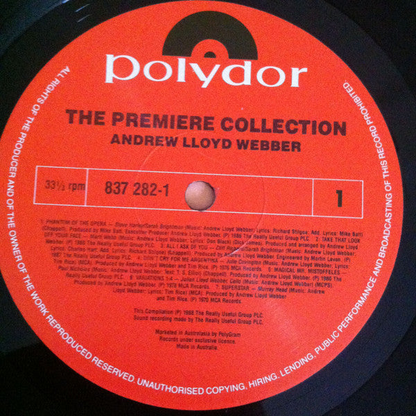 Various, Andrew Lloyd Webber : The Premiere Collection - The Best Of Andrew Lloyd Webber (LP, Comp, Gat)