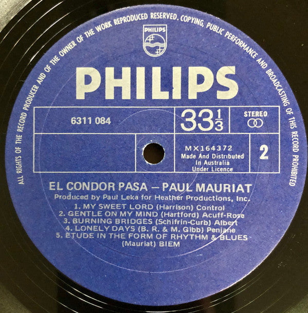 Paul Mauriat And His Orchestra : El Condor Pasa (LP, RE)