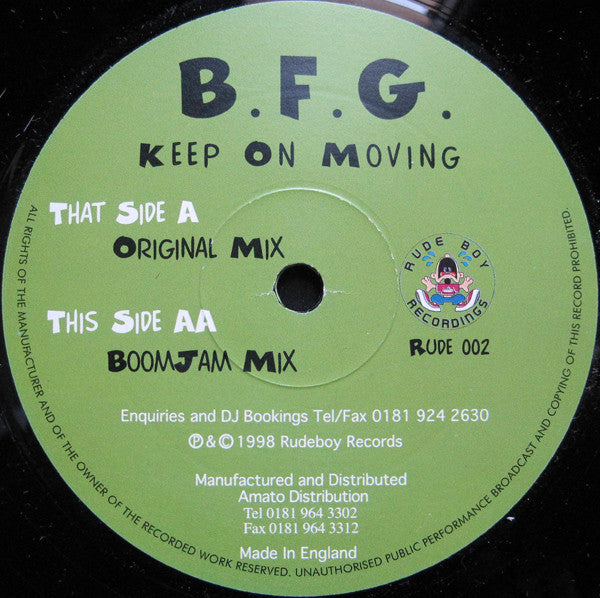 B.F.G.* : Keep On Moving (12")