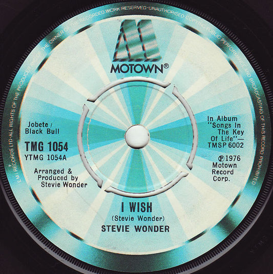 Stevie Wonder : I Wish (7", Single)