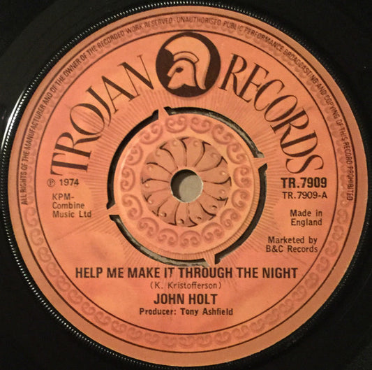 John Holt : Help Me Make It Through The Night (7", Single, Pus)