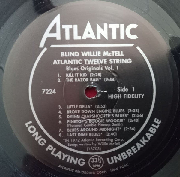 Blind Willie McTell : Atlanta Twelve String (LP, Album, RE, 180)