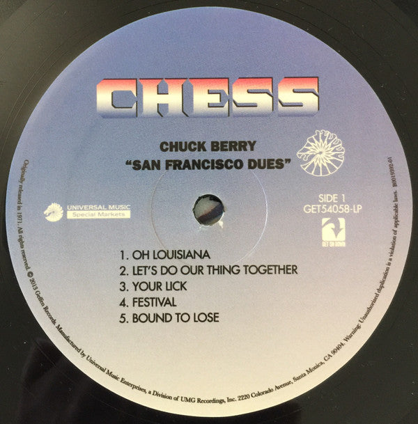 Chuck Berry : San Francisco Dues (LP, Album, RE)