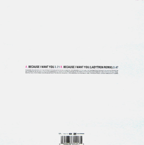 Placebo : Because I Want You (7", Single)