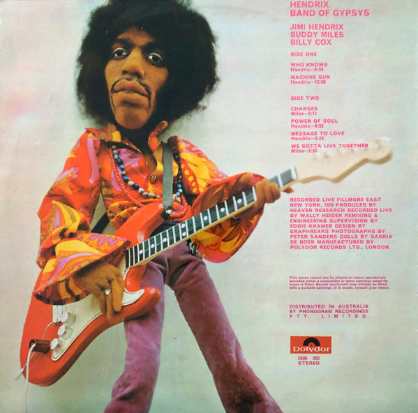 Jimi Hendrix : Band Of Gypsys (LP, Album, Pur)