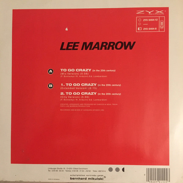 Lee Marrow : To Go Crazy (In The 20th Century) (12")