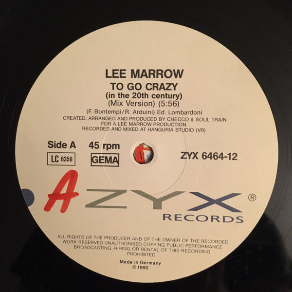 Lee Marrow : To Go Crazy (In The 20th Century) (12")