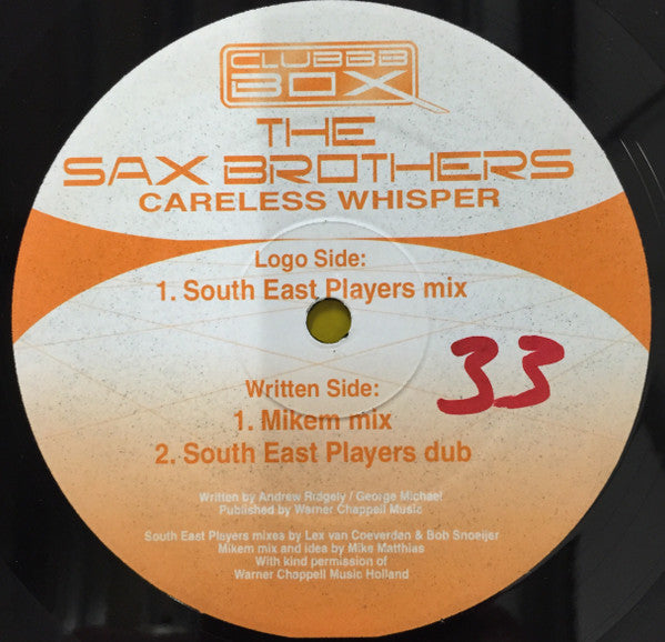 The Sax Brothers : Careless Whisper (12")