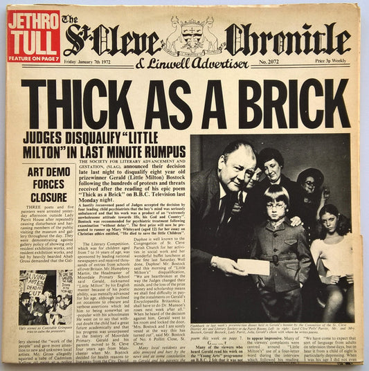 Jethro Tull : Thick As A Brick (LP, Album, RE, Lim)