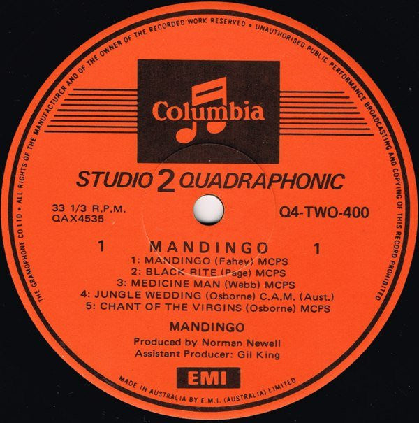 Mandingo (6) : The Primeval Rhythm Of Life (LP, Album, Quad)